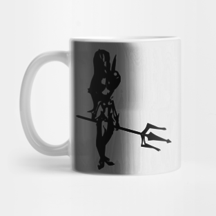 Mermaid minimal silhouette white Mug